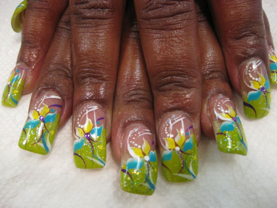 Mystical Lily, nail art designs by Top Nails, Clarksville TN. | Top Nails